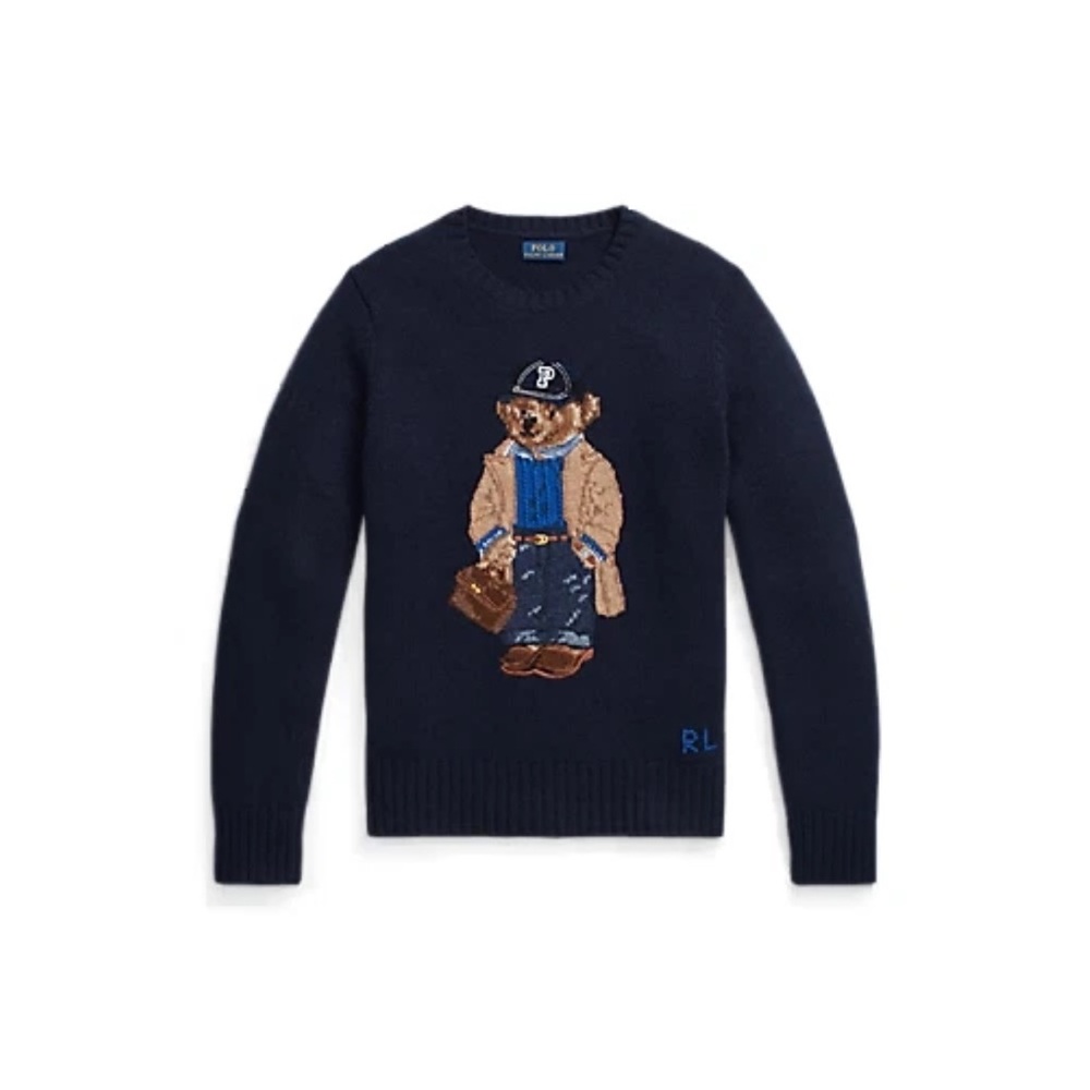 Polo Ralph Lauren Polo Navy Bear wool-blend sweater size  XL
